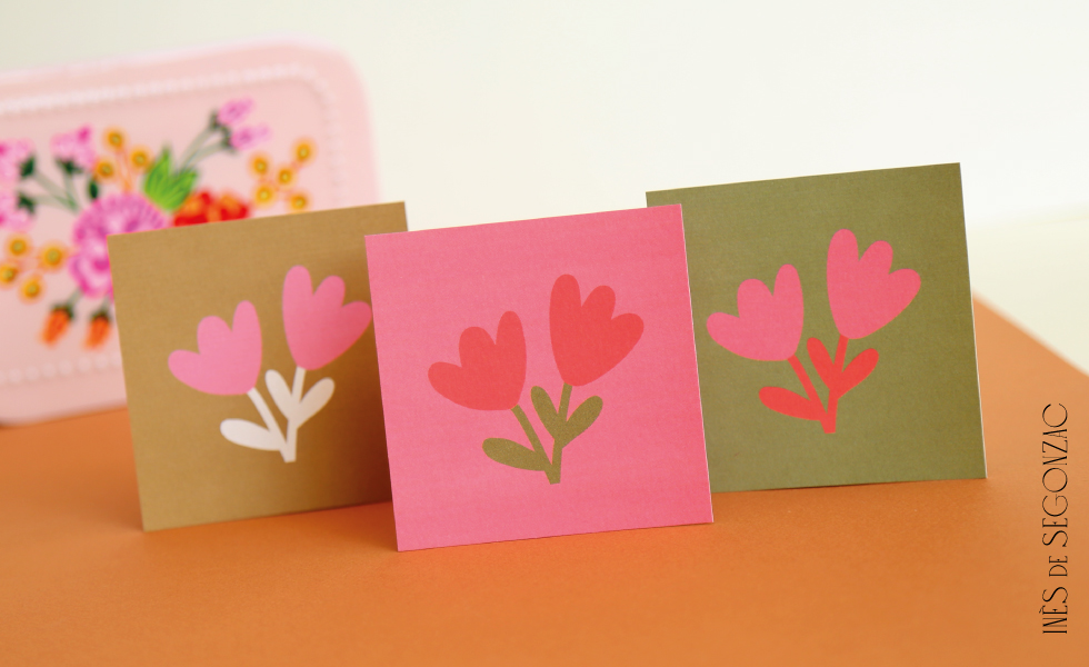 3 cartes Fleurs  - 834