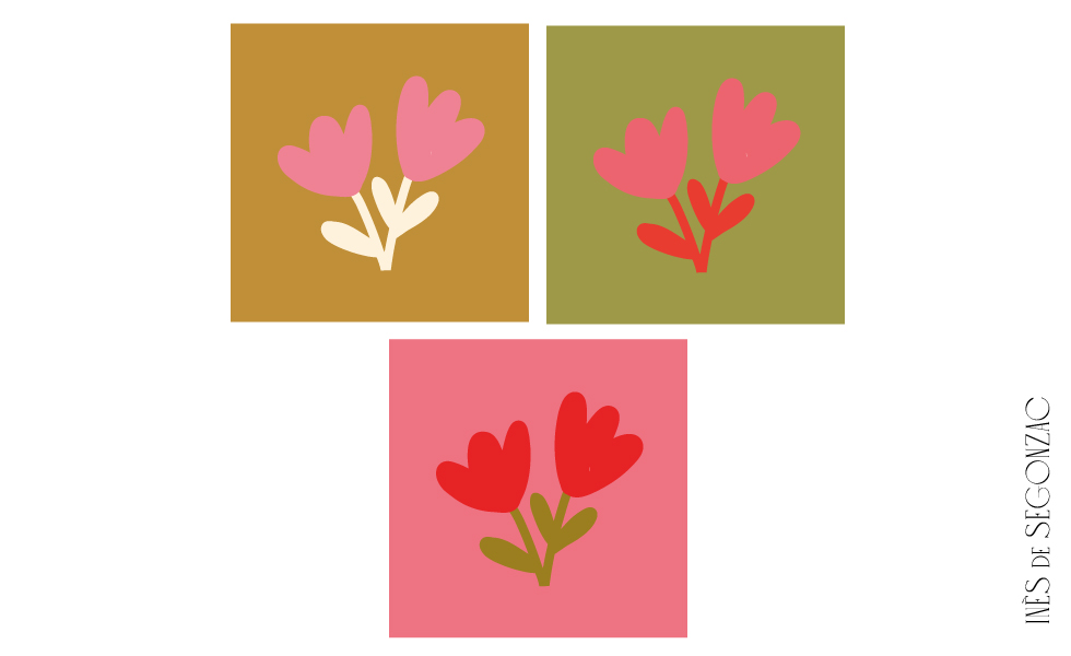 3 cartes Fleurs  - 835