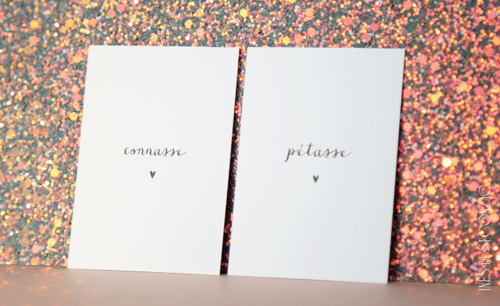 2 cartes Connasse - Pétasse - 887