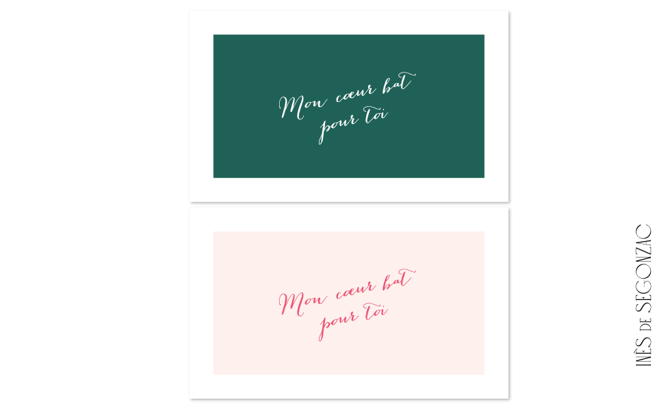 2 cartes Mon cœur bat pour toi - 961