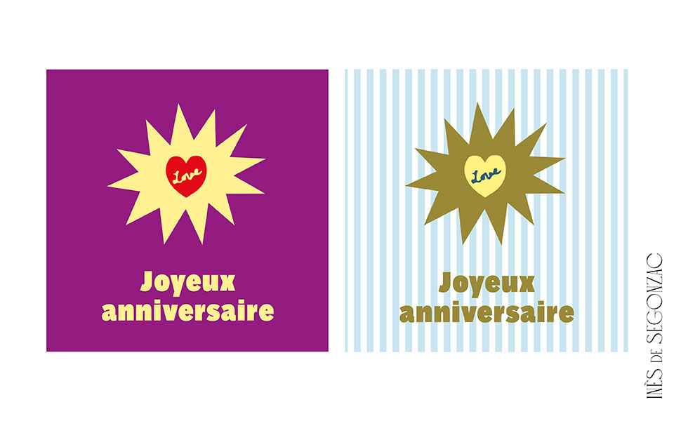 2 cartes Joyeux anniversaire - 1944