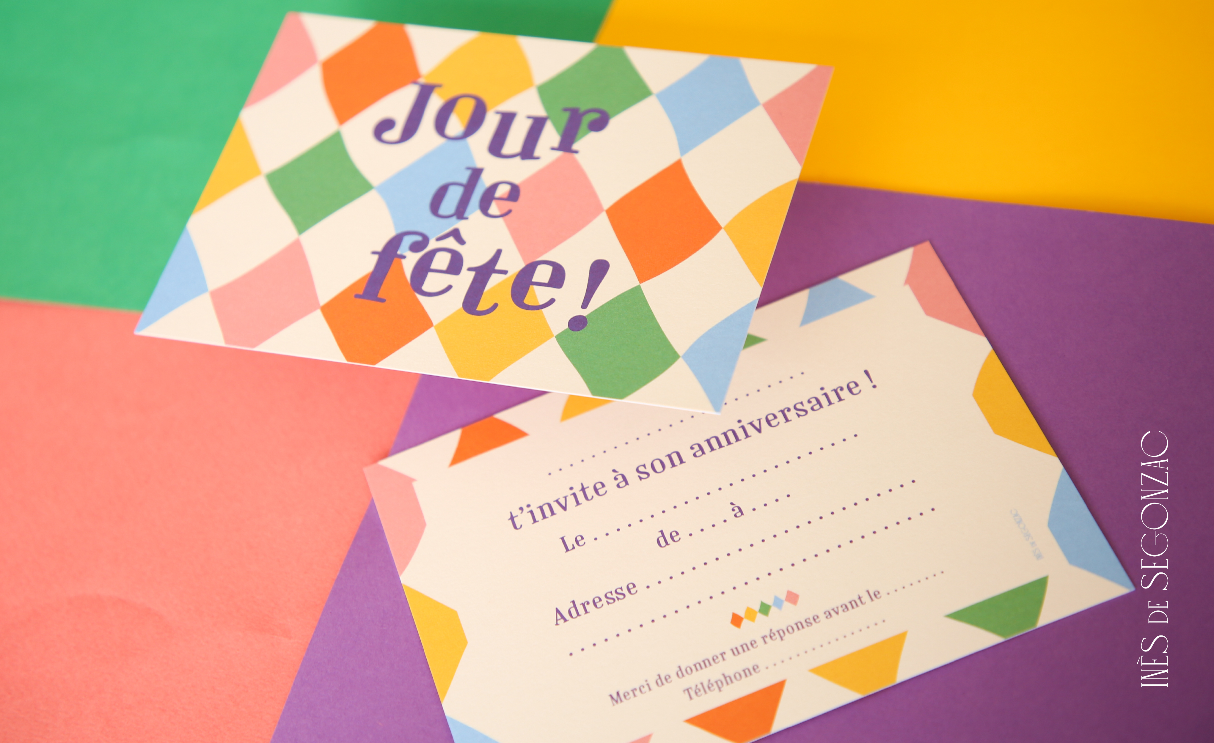 8 cartes d'invitation anniversaire - Jour de fête !  - 2030