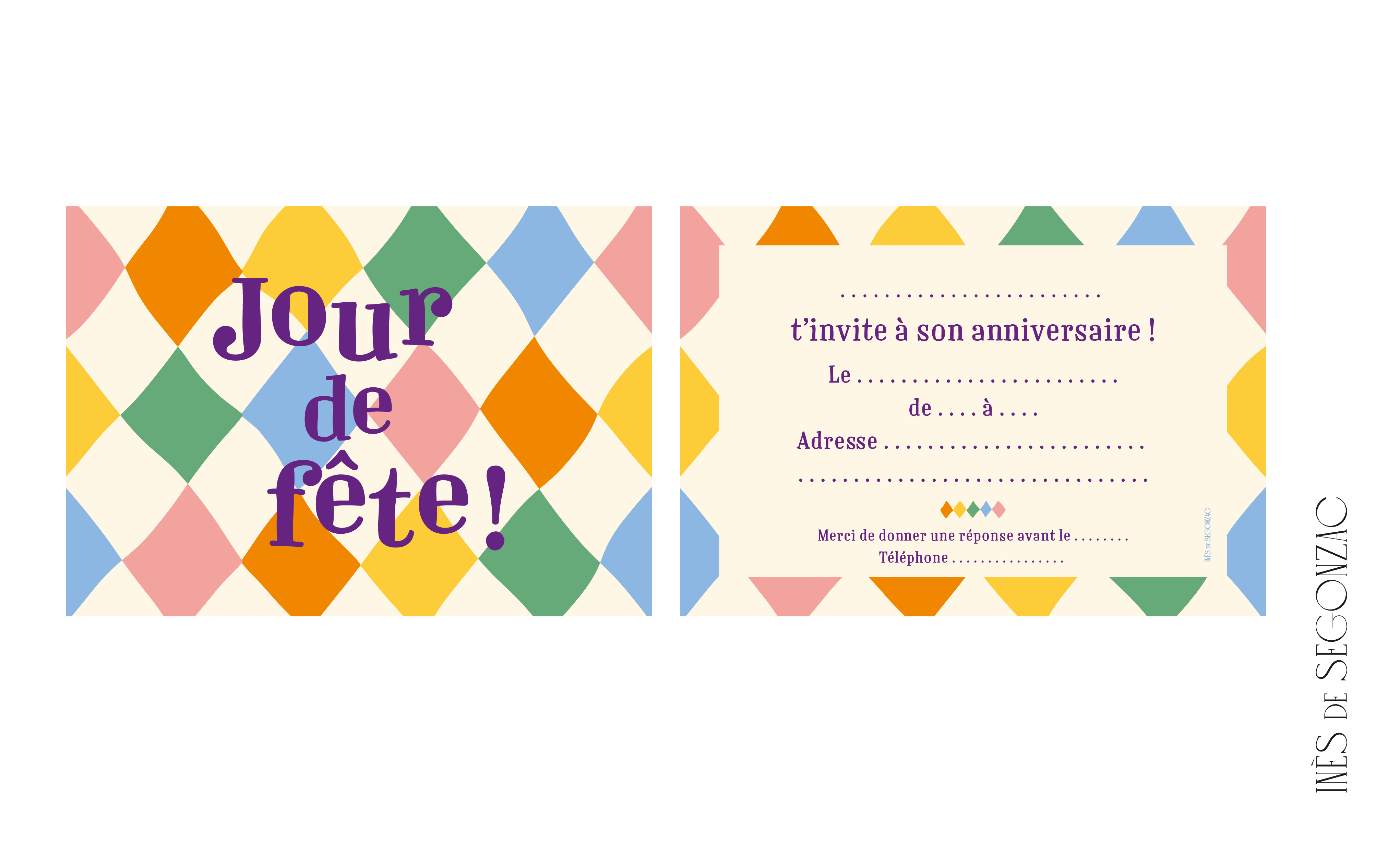 8 cartes d'invitation anniversaire - Jour de fête !  - 2031