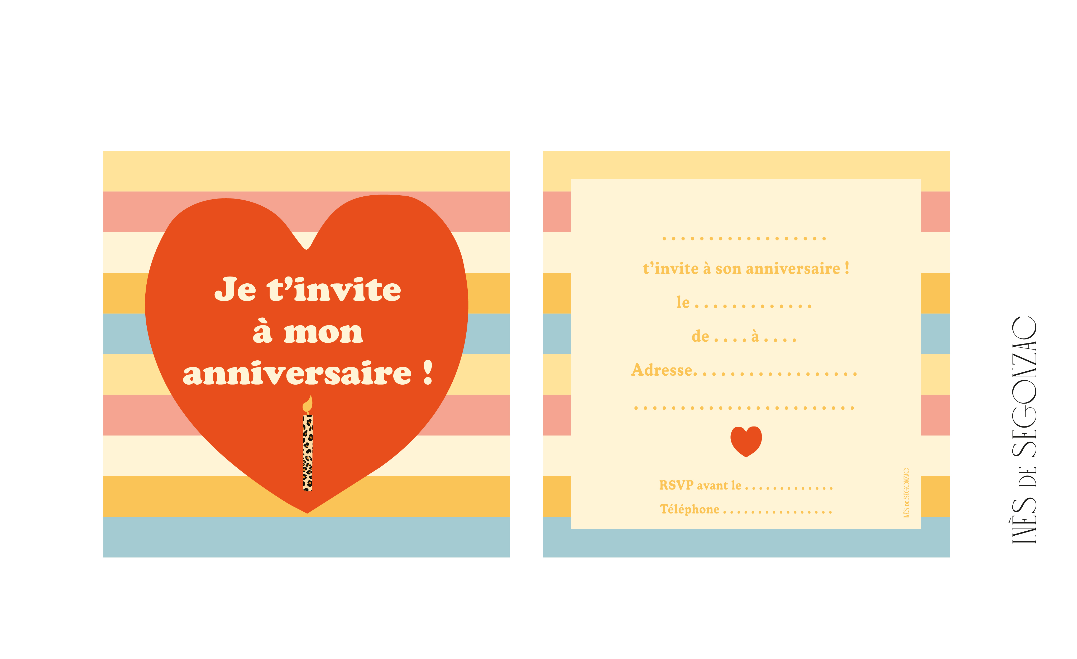 8 cartes d'invitation anniversaire - 2861