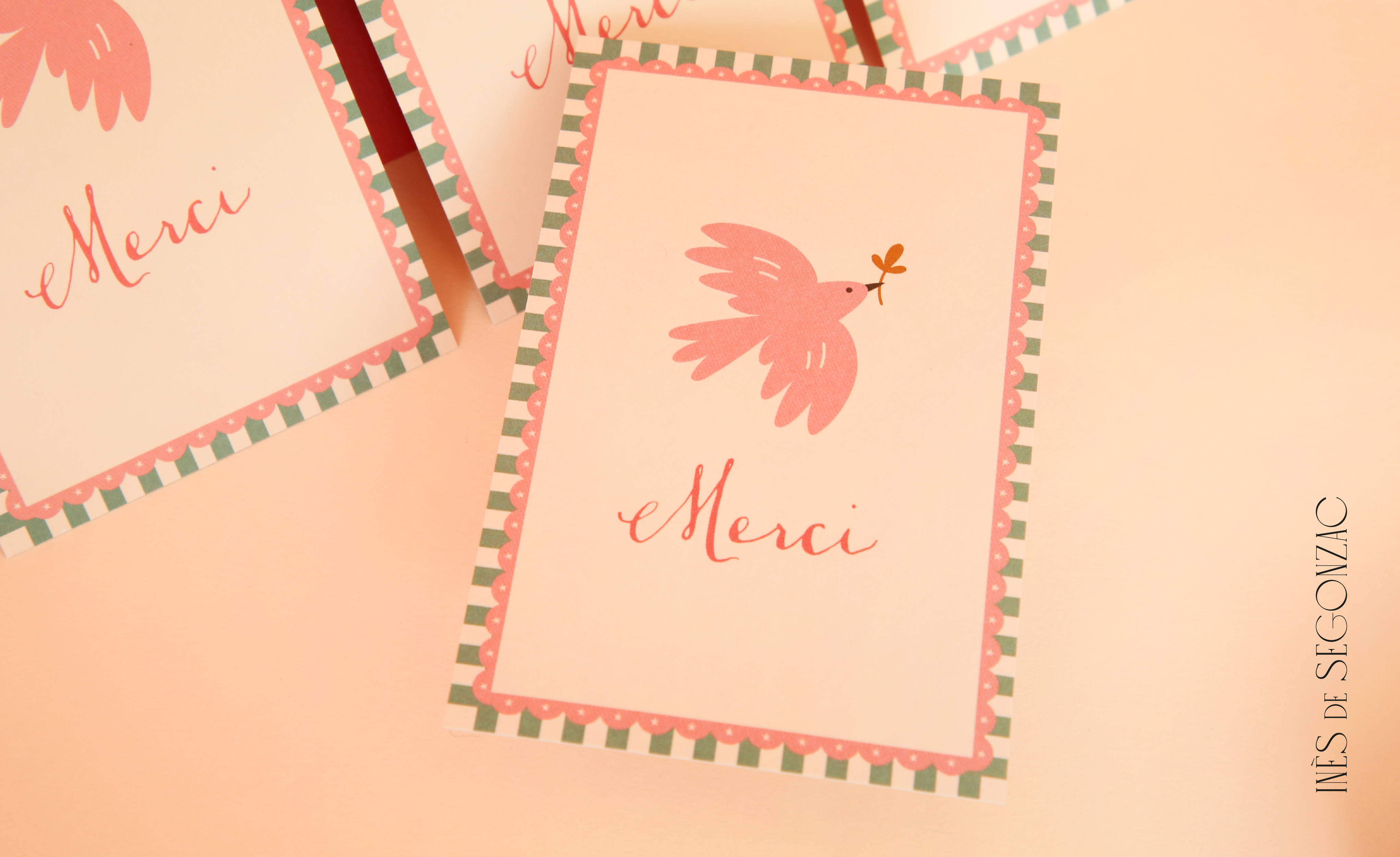 5 cartes merci - 3013