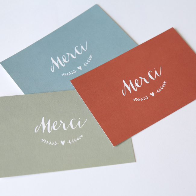 3 cartes Merci