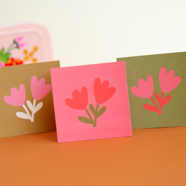 3 cartes Fleurs 