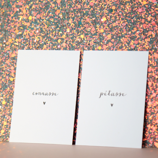 2 cartes Connasse - Pétasse