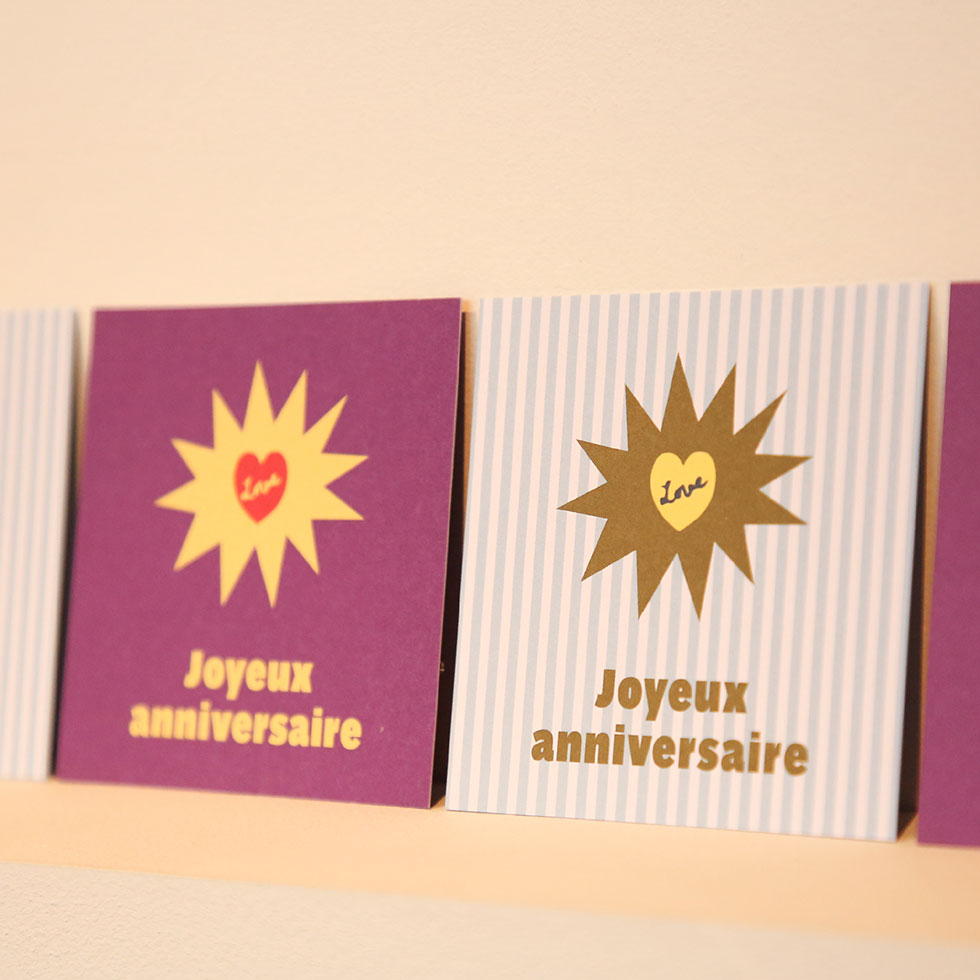 2 cartes Joyeux anniversaire