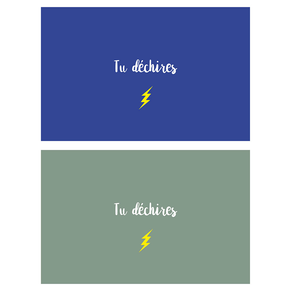 2 cartes Tu déchires